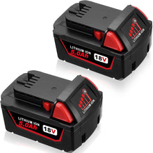 Load image into Gallery viewer, HOMEDAS【2 Pack】M18 18V 5.0Ah Li-ion Replacement Battery for Milwaukee M18 Batteries M18B 48-11-1850 48-11-1840 48-11-1815 48-11-1820 48-11-1852 48-11-1828 48-11-1822 for Milwaukee Batteries