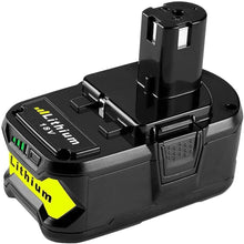 Load image into Gallery viewer, HOMEDAS P108 Replacement for Ryobi 18v Battery 18v 5.5Ah Li-ion replacement battery for Ryobi P108 P107 P106 P105 P104 P103 P102 RB18L50 RB18L40 RB18L25 RB18L15 RB18L13