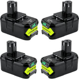 HOMEDAS 4 Pack 5500mAh 18V P108 Li-ion Battery Replacement for Ryobi Battery RB18L50 RB18L40 RB18L25 RB18L15 RB18L13 P102 P103 P104 P105 P106 P107 for Ryobi 18V Battery Cordless Power Tools