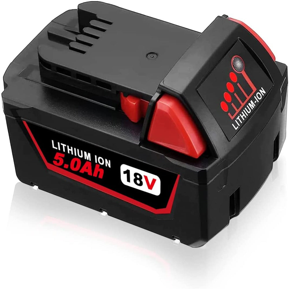 HOMEDAS M18 5.0Ah 18V Li-ion Replacement Battery for Milwaukee M18 Batteries M18B 48-11-1850 48-11-1840 48-11-1815 48-11-1820 48-11-1852 48-11-1828 48-11-1822 for Milwaukee Batteries