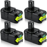 HOMEDAS 4X 18V 6Ah RB18L50 Li-ion Replacement Battery for Ryobi 18V Battery RB18L50 RB18L40 RB18L30 RB18L15 RB18L13 P103 P104 P105 P107 Cordless Power Tool with LED Indicator