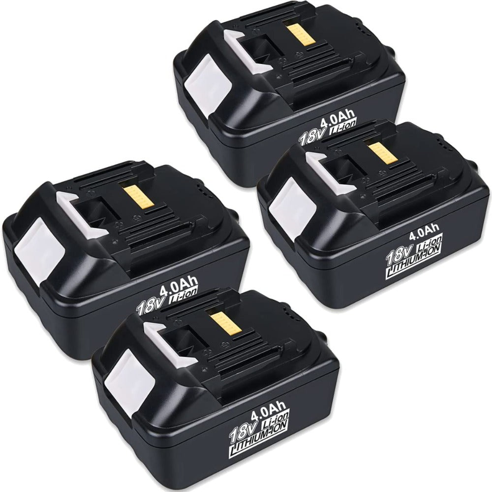 HOMEDAS【4 Pack】18V 4.0Ah Li-ion replacement battery for Makita BL1860 BL1850 BL1840 BL1830 BL1820 BL1815 Replacement for Makita 18v batteries