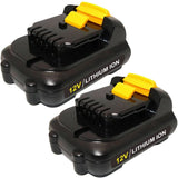 HOMEDAS 2 PACK 3.0Ah 12V Max DCB120 Lithium-Ion Replacement Battery Compatible with Dewalt 10.8V/12V 3Ah Li-Ion Battery DCB120 DCB127 DCB123 DCB121 DCD710 DCB125 Cordless Tool Battery