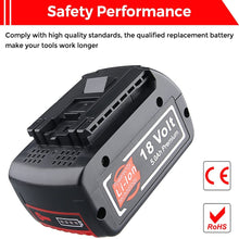 Load image into Gallery viewer, HOMEDAS 18V 5.0Ah Lithium-ion Battery Replacement for Bosch 18V Battery BAT609 BAT610G BAT618G BAT619 BAT621 BAT620 for Bosch Battery Cordless Power Tool Battery with LED Indicator