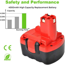 Load image into Gallery viewer, HOMEDAS 2X BAT140 14.4V 4000mAh Ni-MH Replacement Battery Compatible with Bosch 14.4v battery BAT038 BAT040 BAT041 BAT140 BAT159 2607335275 2607335533 2607335534 2607335711 fits for Bosch Battery