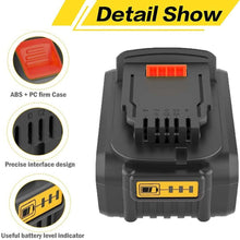 Load image into Gallery viewer, HOMEDAS 4Pack 5.0Ah 18V DCB200 Li-ion Replacement Battery Compatible with Dewalt 18V Battery DCB180 DCB181 DCB182 DCB201 DCB205 with DCB112 12v-18v Charger Relacement for Dewalt Battery (UK Plug)
