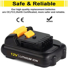 Load image into Gallery viewer, HOMEDAS DCB127 3Ah 12v Lithium-Ion Battery Replacement for Dewalt 10.8V / 1 2V Battery DCB120 DCB123 DCB121 DCD710 DCB125 Cordless Power Tool Battery