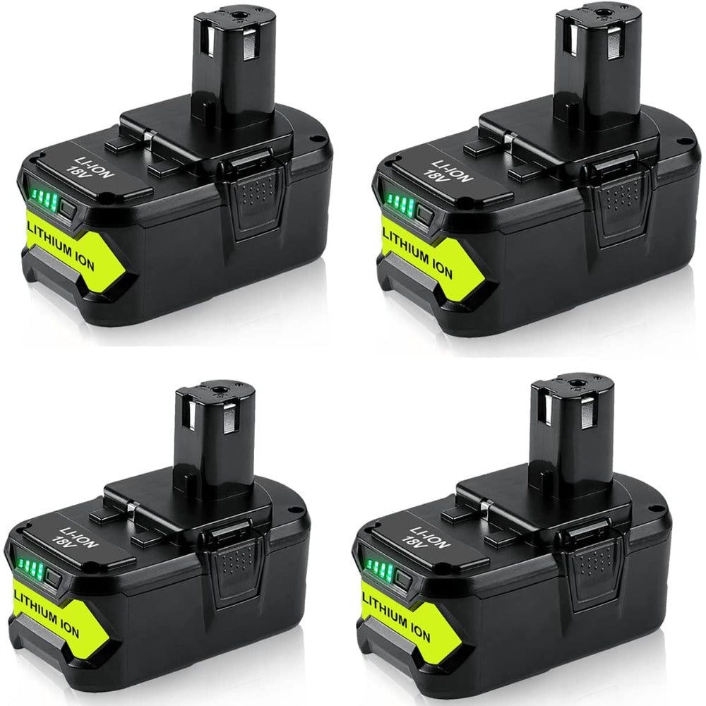 4Pack HOMEDAS 18V 5000mAh P108 Li-ion Replacement Battery for Ryobi 18V Battery RB18L50 RB18L25 RB18L15 BPL-1820G P102 P103 P104 P105 P107 18V Battery Replace for Ryobi Power Tools with LED Indicator