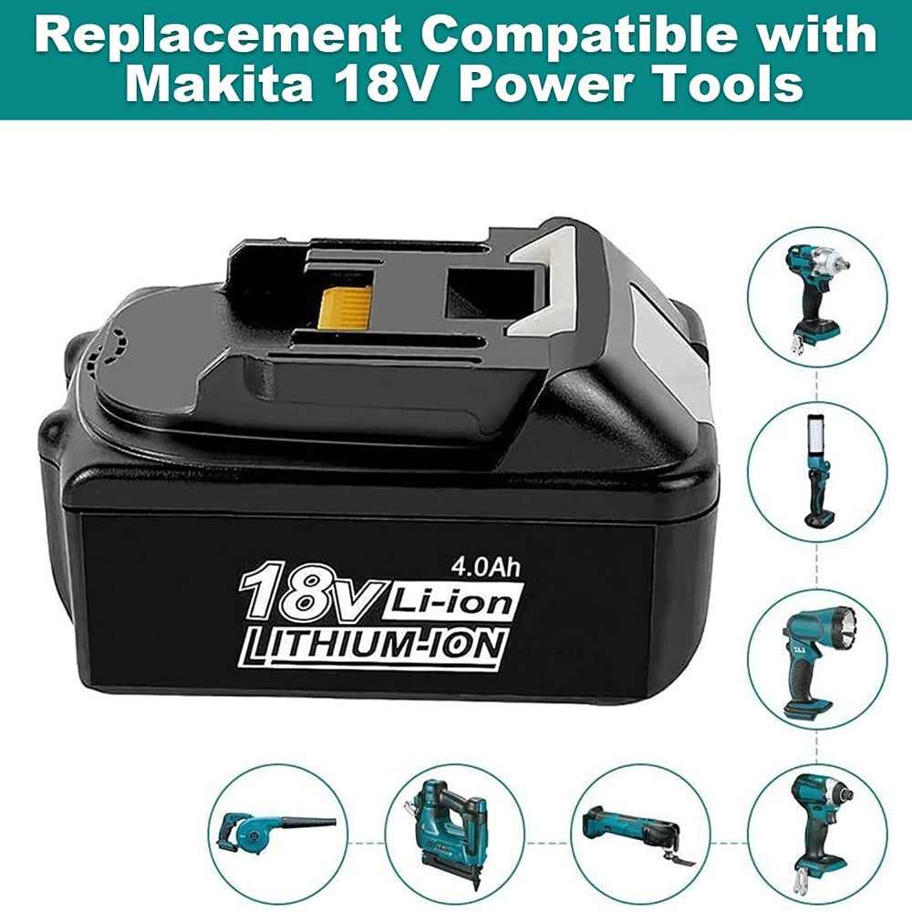 HOMEDAS BL1840 4.0Ah Replacement Battery for Makita 18V Li-Ion Battery Compatible with BL1850 BL1840 BL1830 BL1820 BL1815 194205-3 LXT400 for Makita 18V Battery