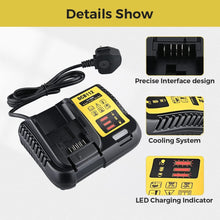 Load image into Gallery viewer, HOMEDAS DCB112 2A Li-ion 12V 14.4V 18V Replacement Battery Charger Compatible with Dewalt 12V-18V Lithium Battery DCB205 DCB127 DCB101 DCB102 DCB203 DCB105 DCB115 DCB200 DCB201