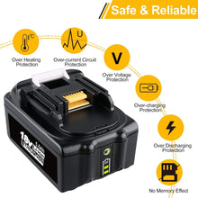 Load image into Gallery viewer, HOMEDAS 2X BL1850B 5.0Ah Li-ion Replacement Battery for Makita 18V Battery with LED + 3.5A 14.4V-18V Li-Ion Charger DC18RD Replacement for Makita Battery BL1860B BL1850B BL1850 BL1840B BL1830B