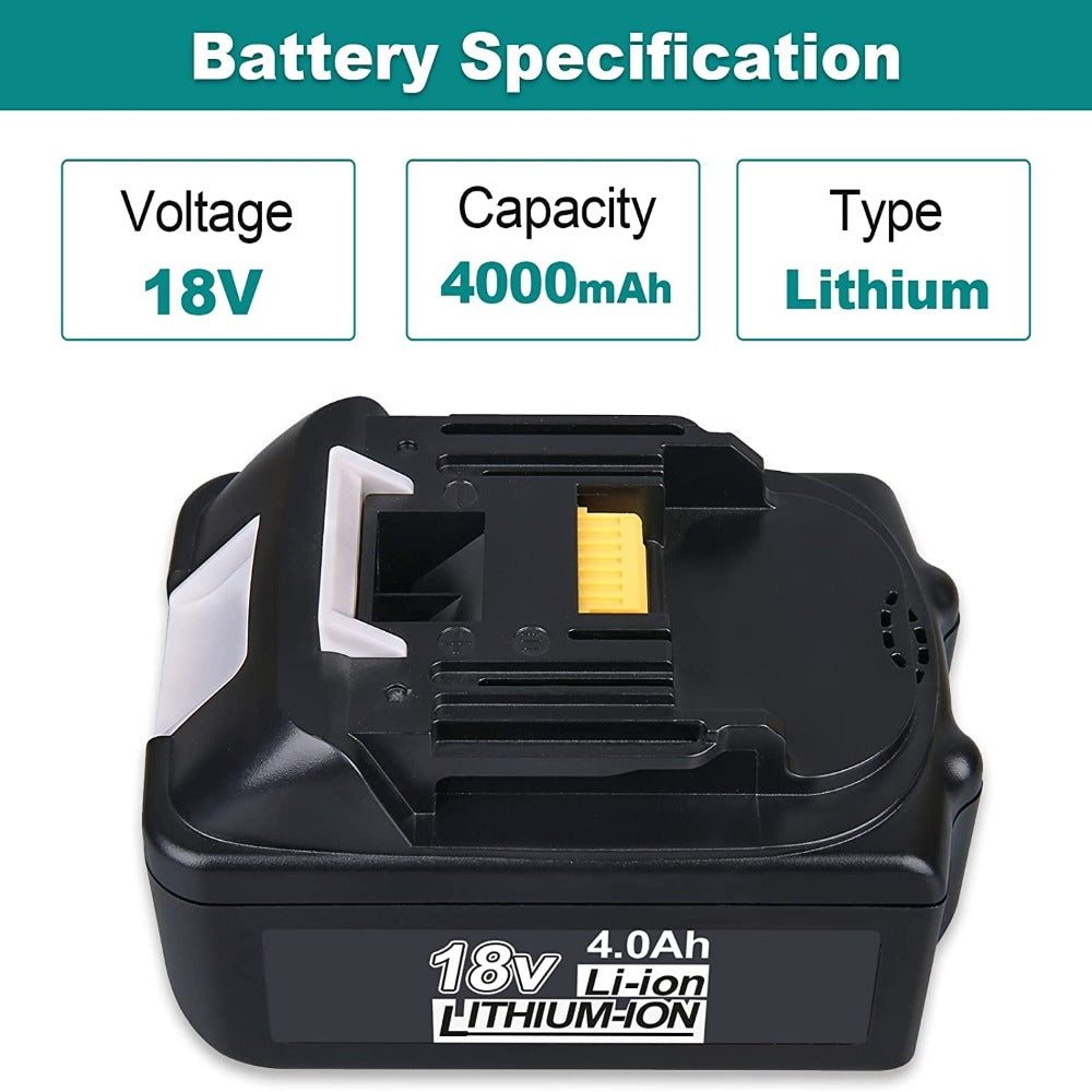 HOMEDAS BL1840 4.0Ah Replacement Battery for Makita 18V Li-Ion Battery Compatible with BL1850 BL1840 BL1830 BL1820 BL1815 194205-3 LXT400 for Makita 18V Battery